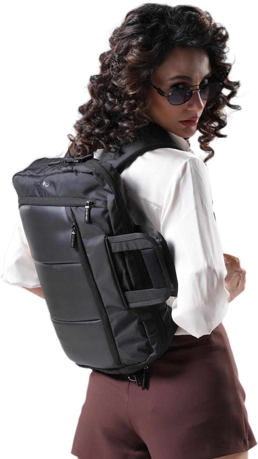 Image of REDHORNS 2-in-1 Convertible Laptop Backpack 15.6 Inch Unisex Slim Briefcase with Padded Waterproof Backpack