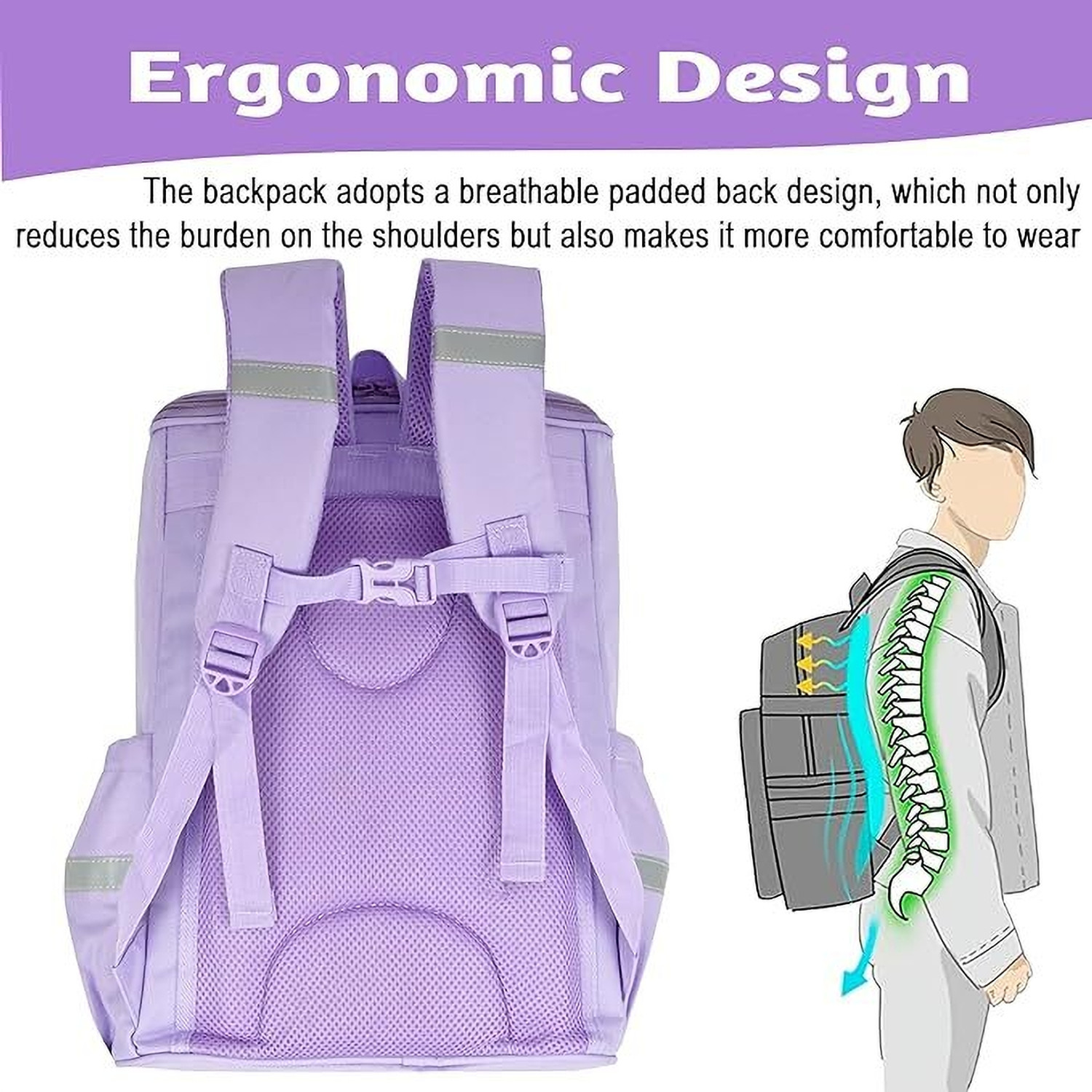 Image of Luranol Unicorn Backpack for Kids Stylish Durable Water-Resistant Shoulder School Bags Waterproof Backpack