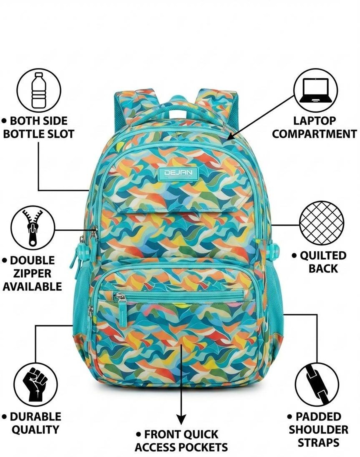 Image of Dejan for Boys Girls Kids, Unisex Backback, Laptop Bag, Daypack Waterproof School Bag Waterproof School Bag