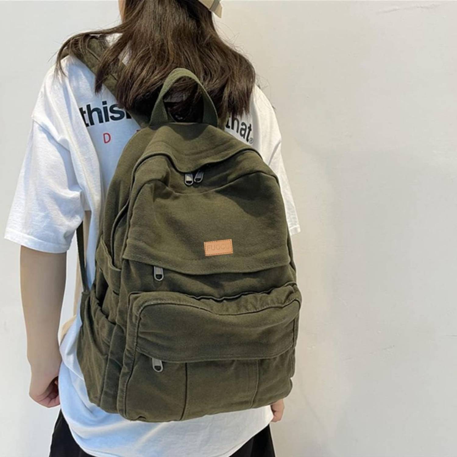 FUOCO 30L Green College Bag for Women - Image 4