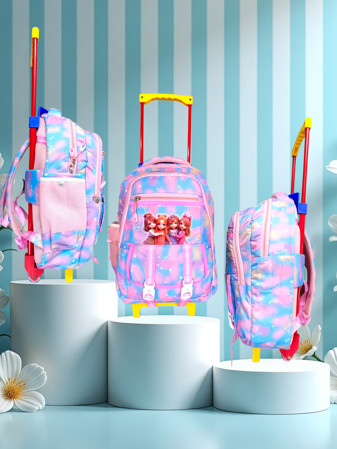 Image of Genio BARBLE School Kids Trolly Bag - 18 In- Queen UNIQ RAINBOW Waterproof (40 L ) Waterproof Trolley