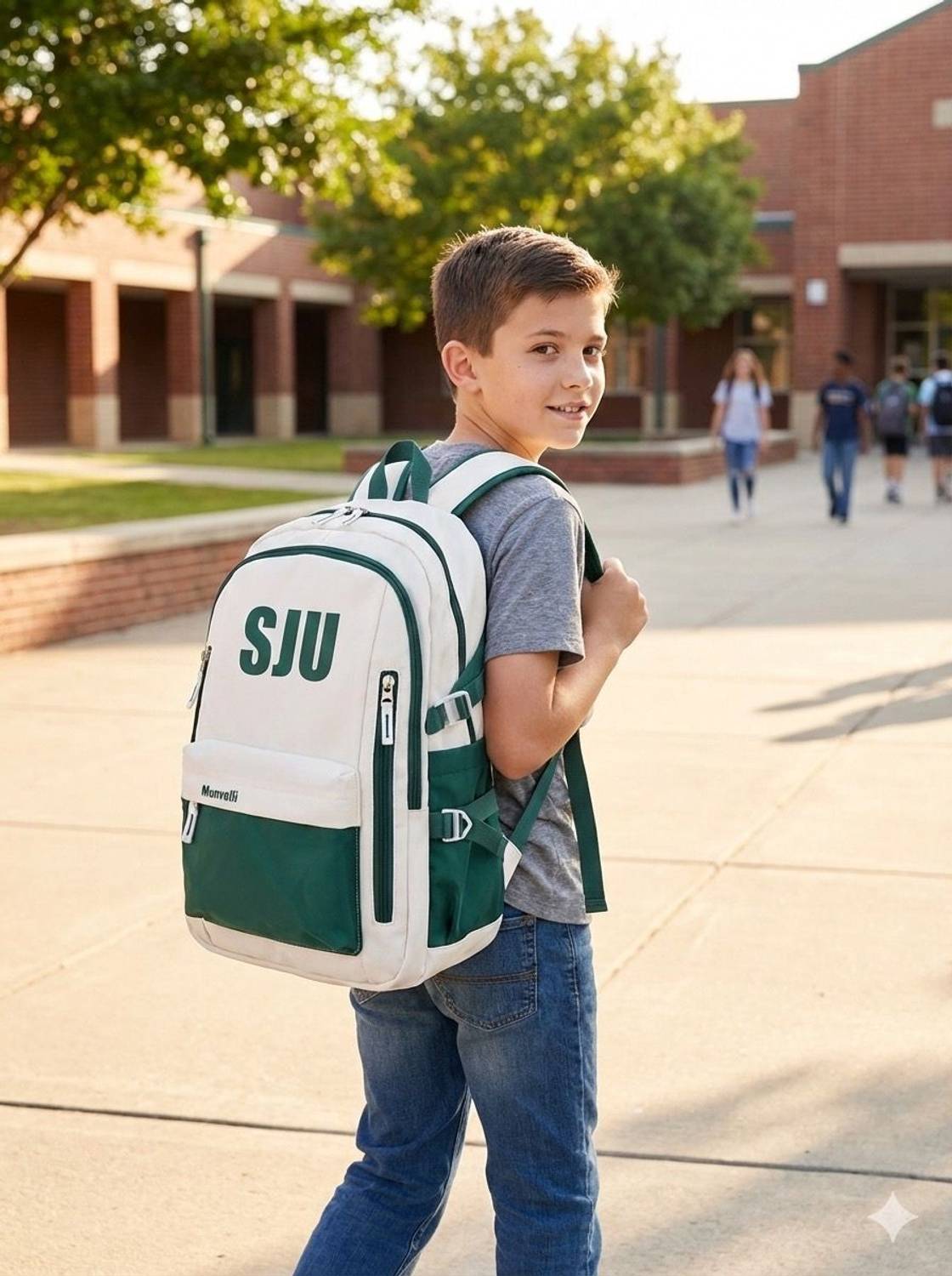 MONVELLI Campus Carry Waterproof School Bag Green - Image 4