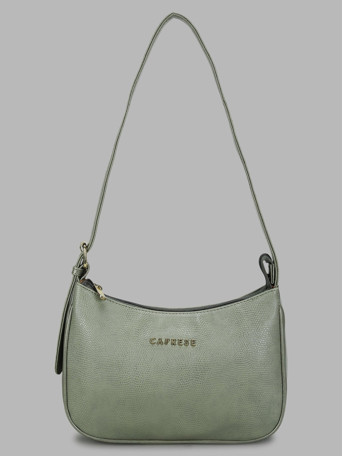 Image of Caprese Zenith Baguette Medium Sage Green Shoulder and Handheld Bag for Women Shoulder Bag