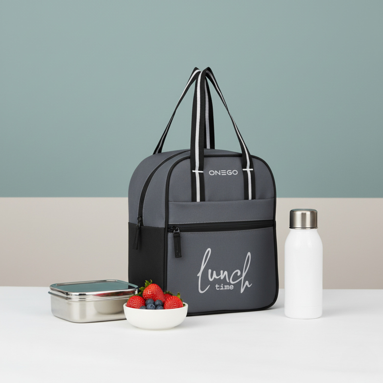 Image of ONEGO Stylish Lunch Bag - Perfect for School, College, Office & Outdoor Trips Waterproof Lunch Bag