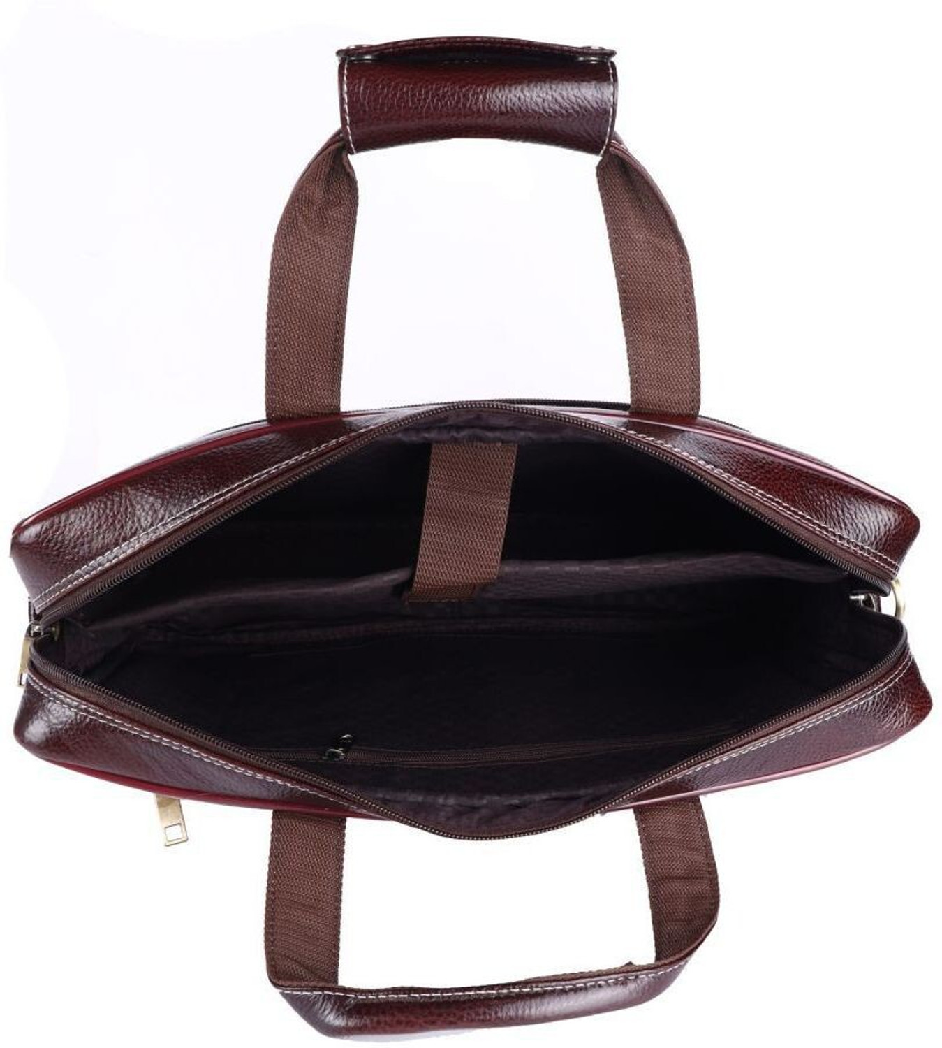 Image of KEEGAN 100% Genuine Premium Leather 16 inch Briefcase Laptop Messenger Office Bag Messenger Bag