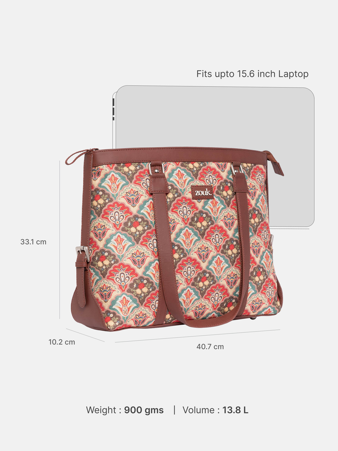 Image of ZOUK Women's Office Bag for multipurpose use /Printed office bag for women Shoulder Bag (Multicolor, 5 L)