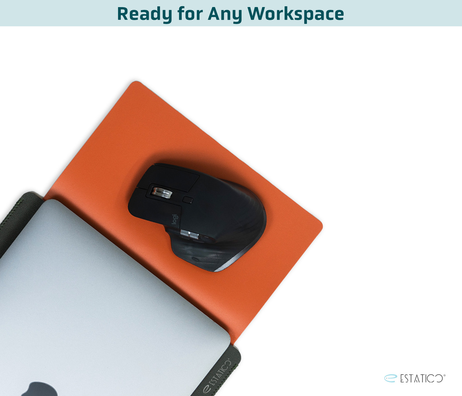 Image of ESTATICO 2 in 1 PU Leather Sleeve, Desk Mat & Mouse Pad Laptop Sleeve Laptop Sleeve /Cover