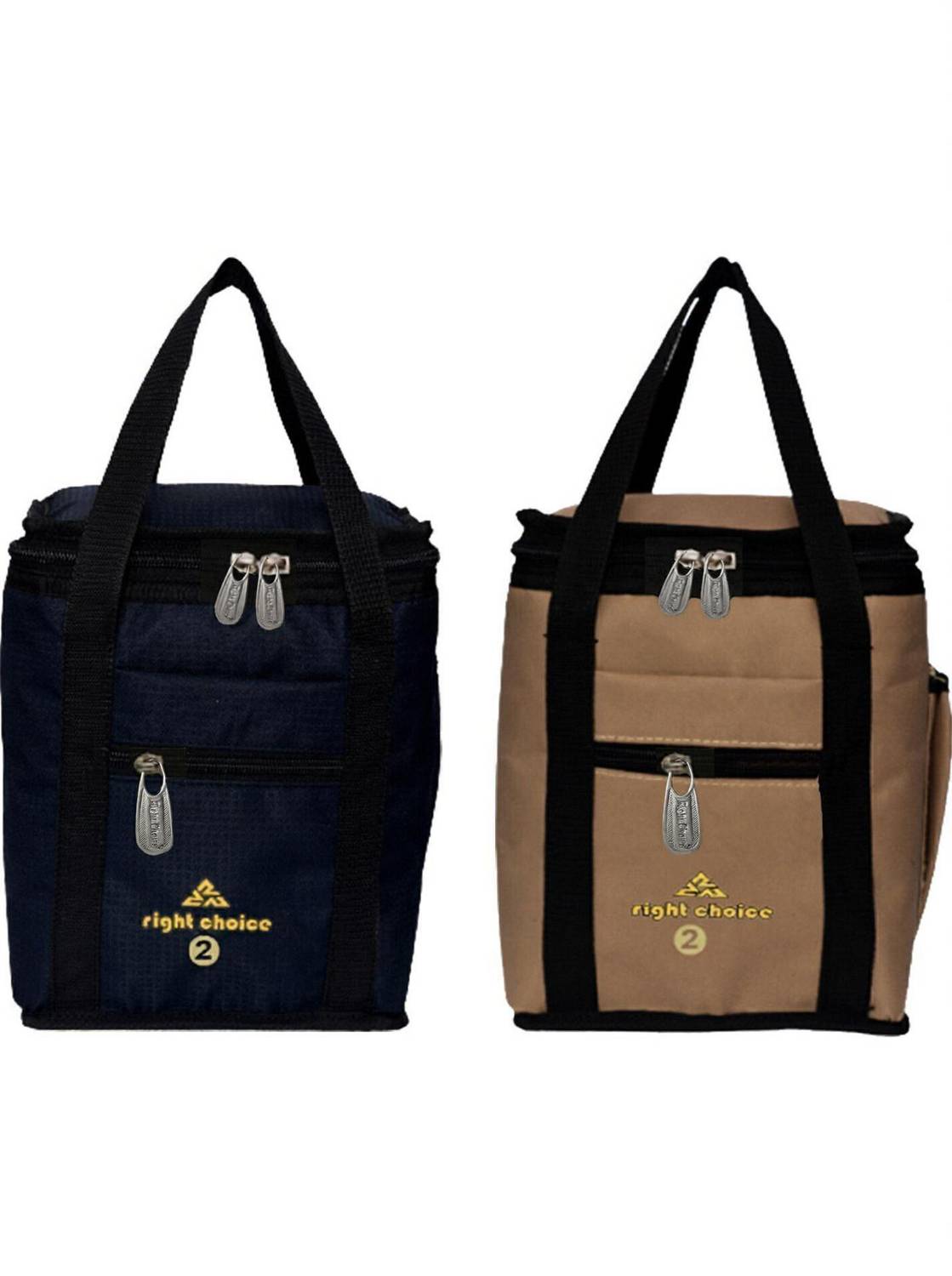 RIGHT CHOICE Combo Offer Lunch Bags (BEIGE BLACK) Branded Premium Quality Carry on Tote for School Office Picnic Travel Camping Outdoor Pouch Holder Handbag Compact Heat Preservation Waterproof Hygiene Meal Prep Box Bag for Men Women and Kids, Color (COMBO BEIGE BLACK) Small Travel Bag - midam sized (BEIGE BLACK) (Nursery/Play School) Waterproof Lunch Bag