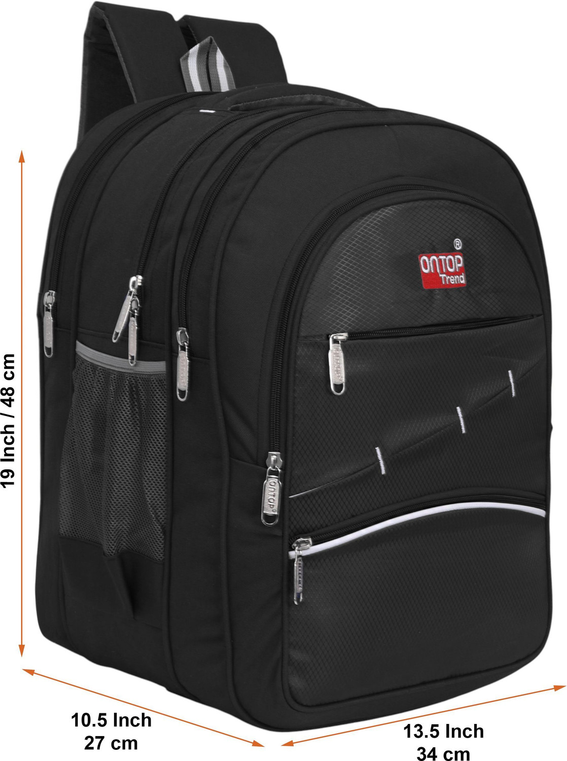 Image of Ontop trends 60L School Bag for Boys & Girls | Stylish Backpack for 5th-10th Class Durable Waterproof School Bag (Black, 60 L)