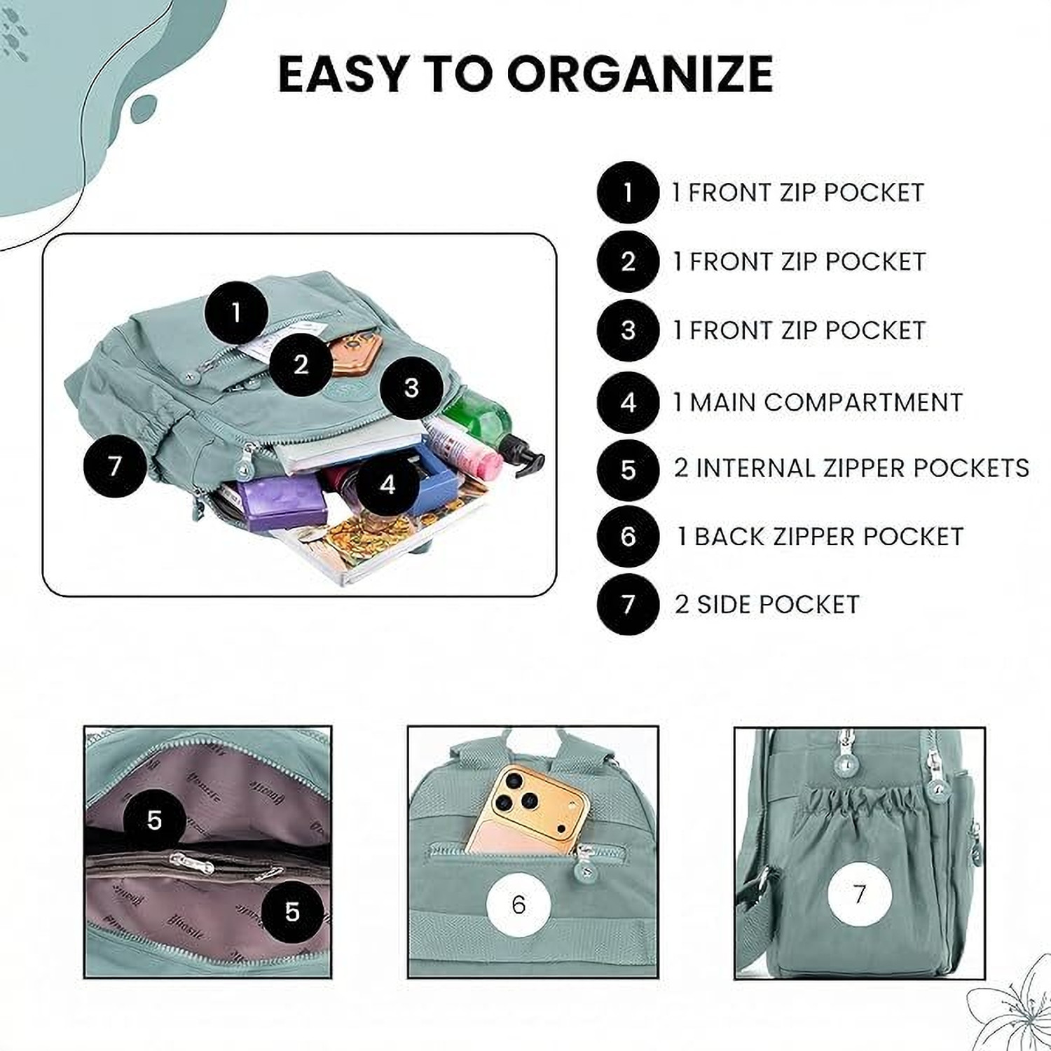Image of TS WITH TECHSUN Stylish Simple Modern Bag Travel Casual Fashion Mini Bag Women backpack Bag Waterproof Backpack