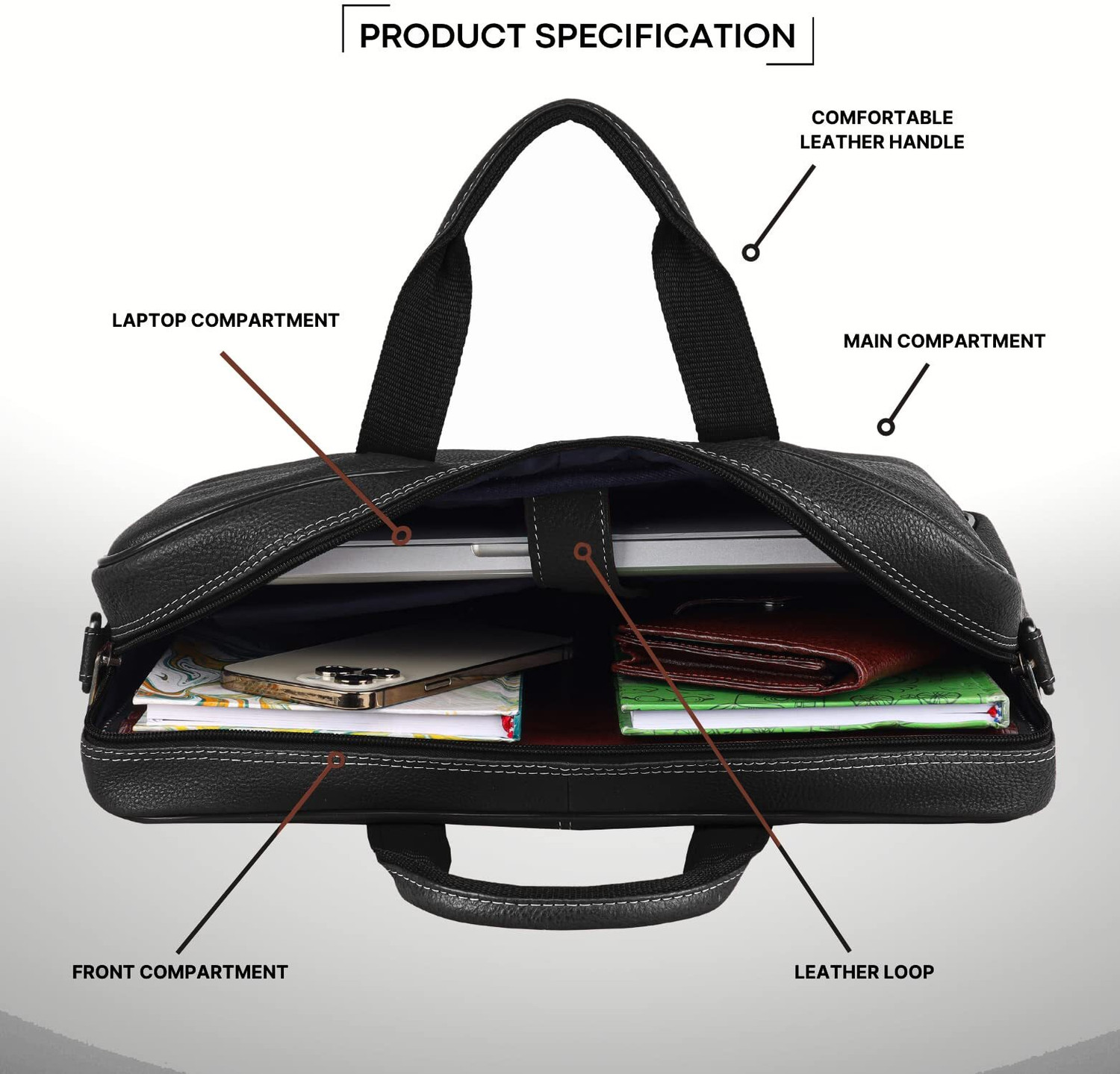 Image of WILDHORN Genuine Leather Laptop Messenger Bag for Men Messenger Bag