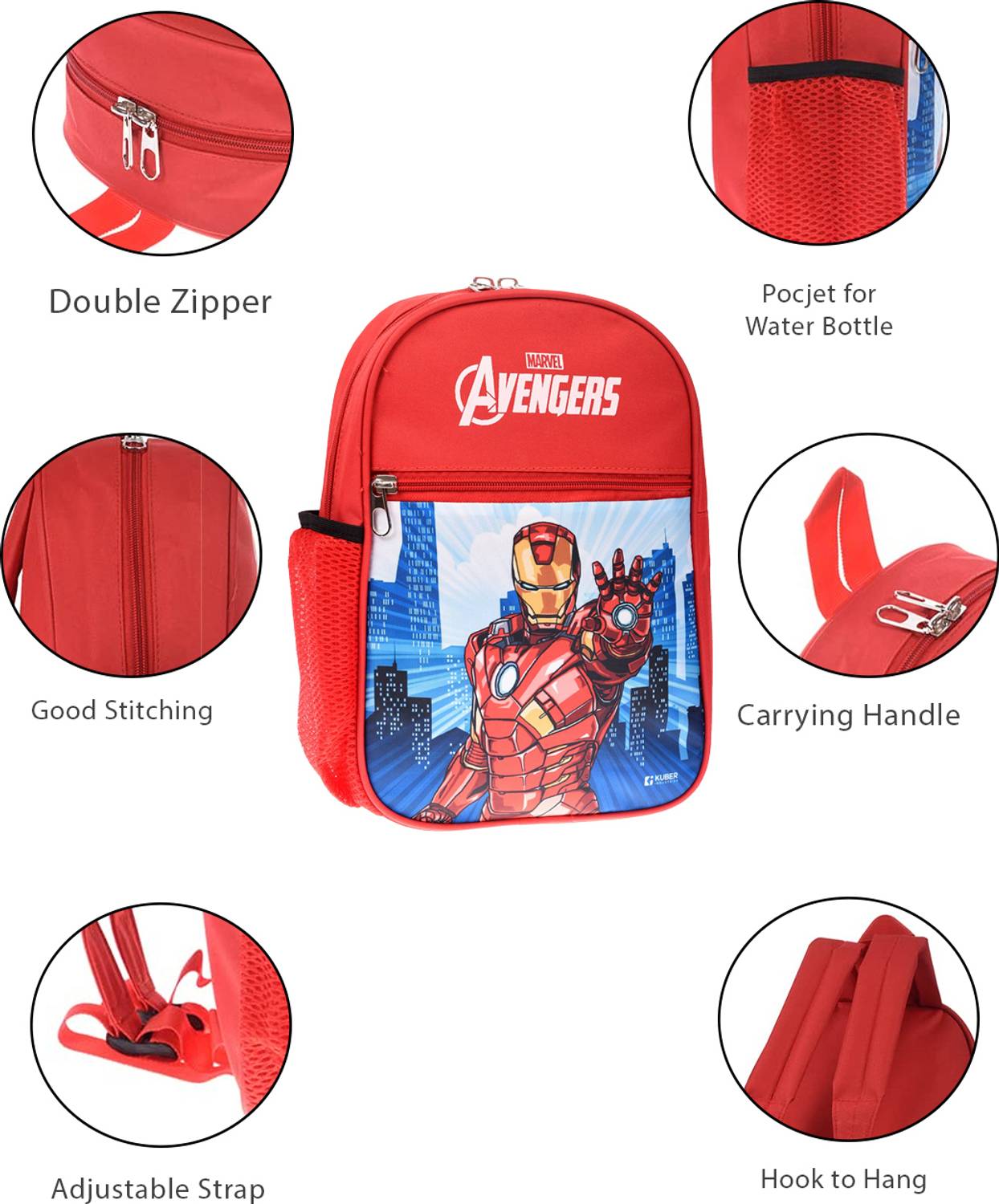 Marvel Avengers 15' Kids Backpack - Hulk, Iron Man, Captain