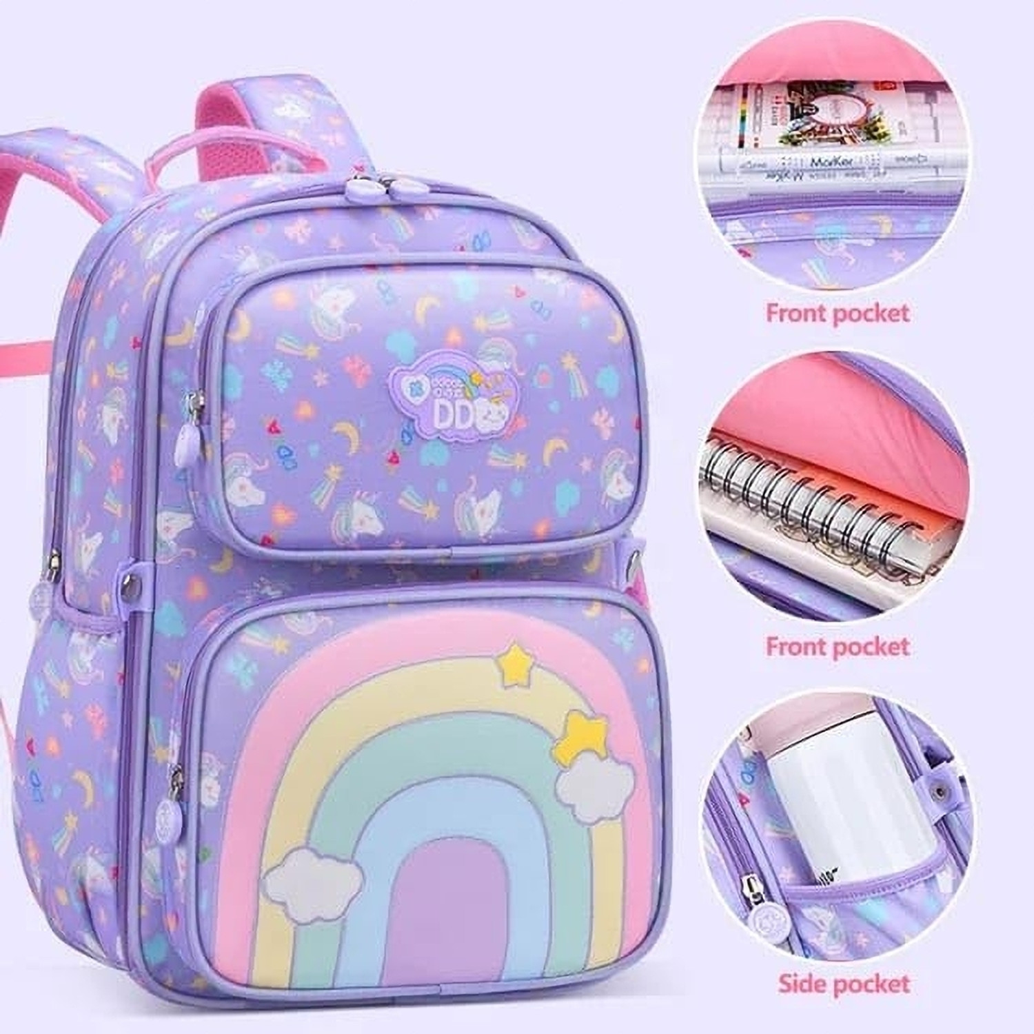 Image of Adoere school bag for girls Cute princess design backpack 20L Waterproof Backpack