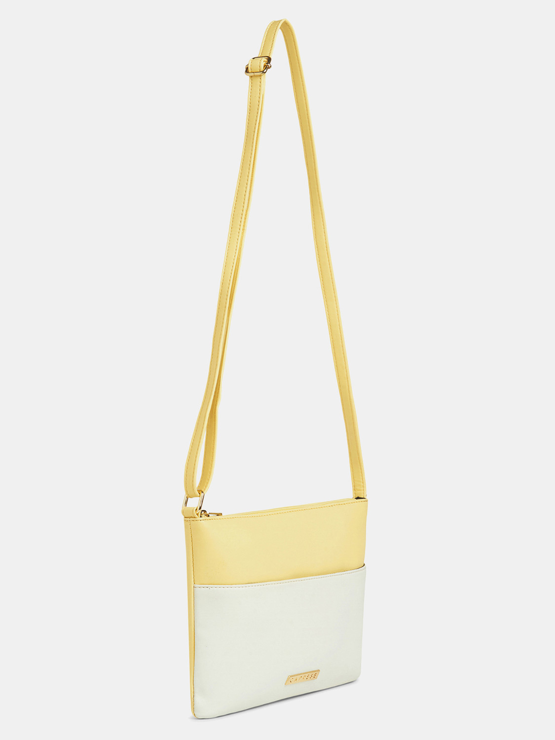 Image of Caprese Kiwi Sling Medium Butter Yellow Bag for Women Sling Bag
