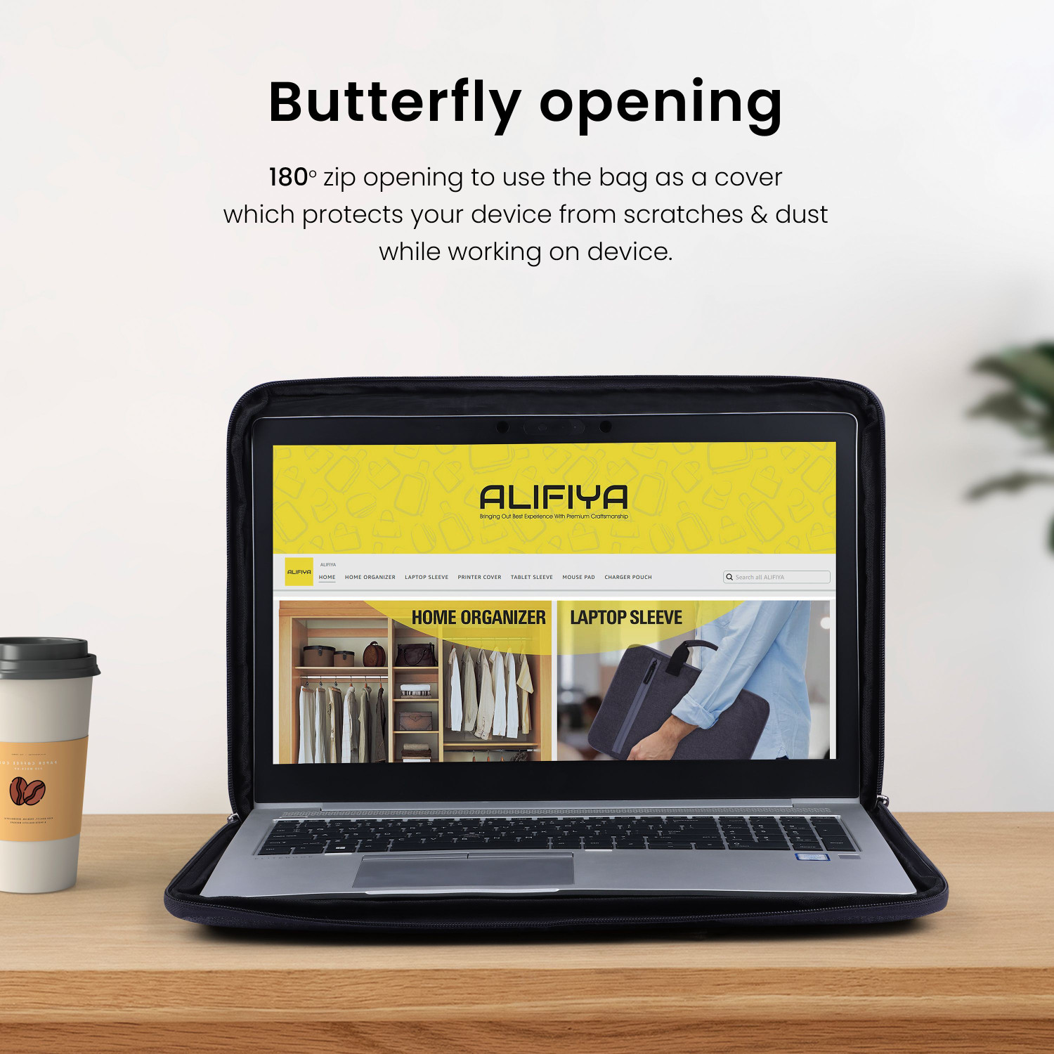 Image of Alifiya Macbook Bag Case with Handle & Charger Pouch for Men and Women Laptop Sleeve /Cover