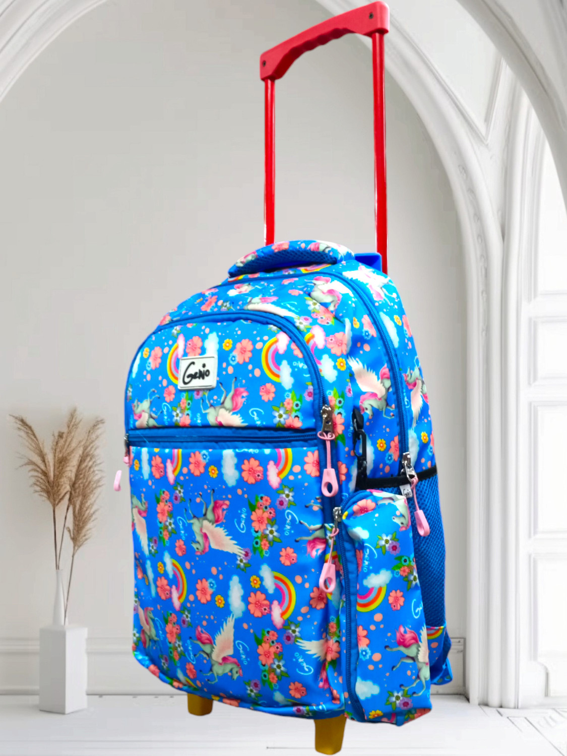 Image of Genio PRINTED Girls, Kids, Unisex Bag, 18 INCH Waterproof Trolley (BLUE, 35 L) Waterproof Trolley