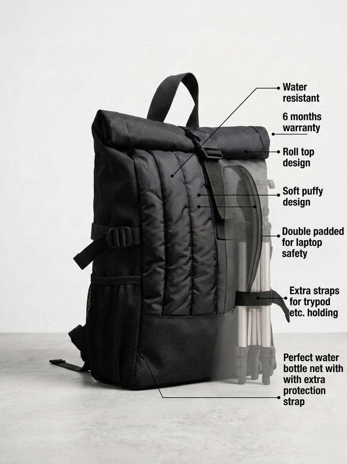 arttag Roll Top Backpack - Image 4