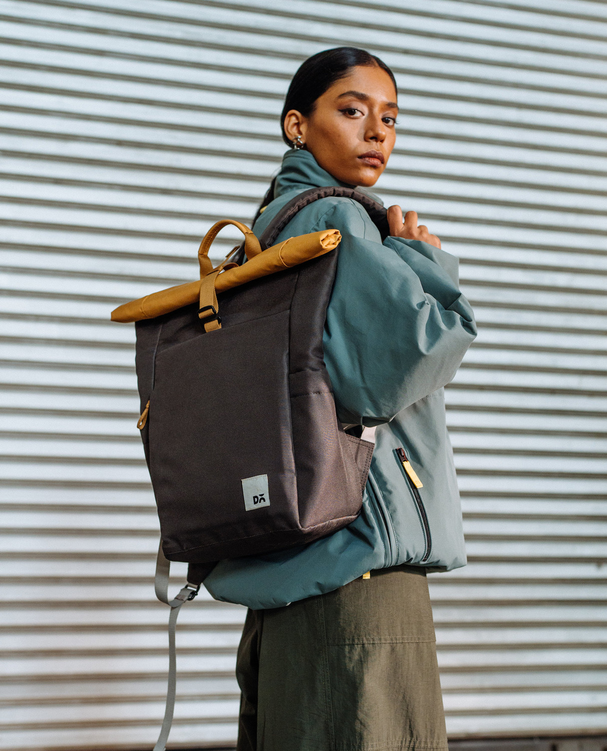 Image of DailyObjects AMBR-CHRCOL-MILS-ROLL-TOP-BACKPCK Laptop Bag