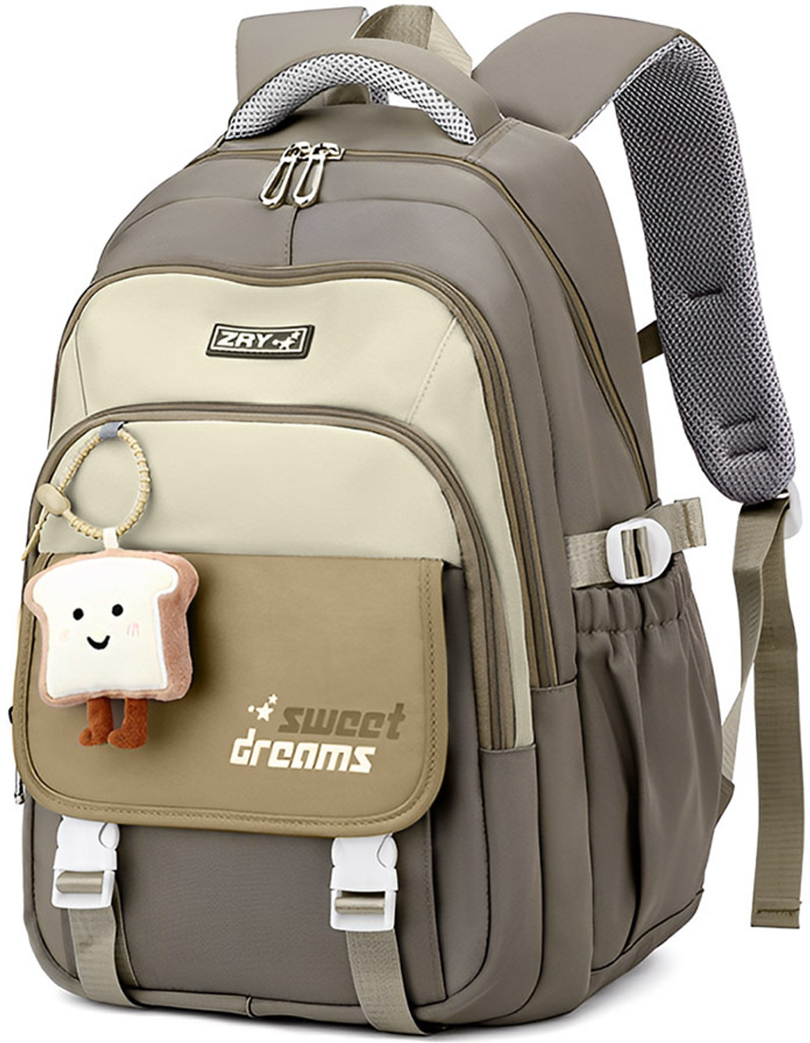 Image of gustave School Backpack Cute Cartoon Travel Bag Khaki for Girls Laptop Bag