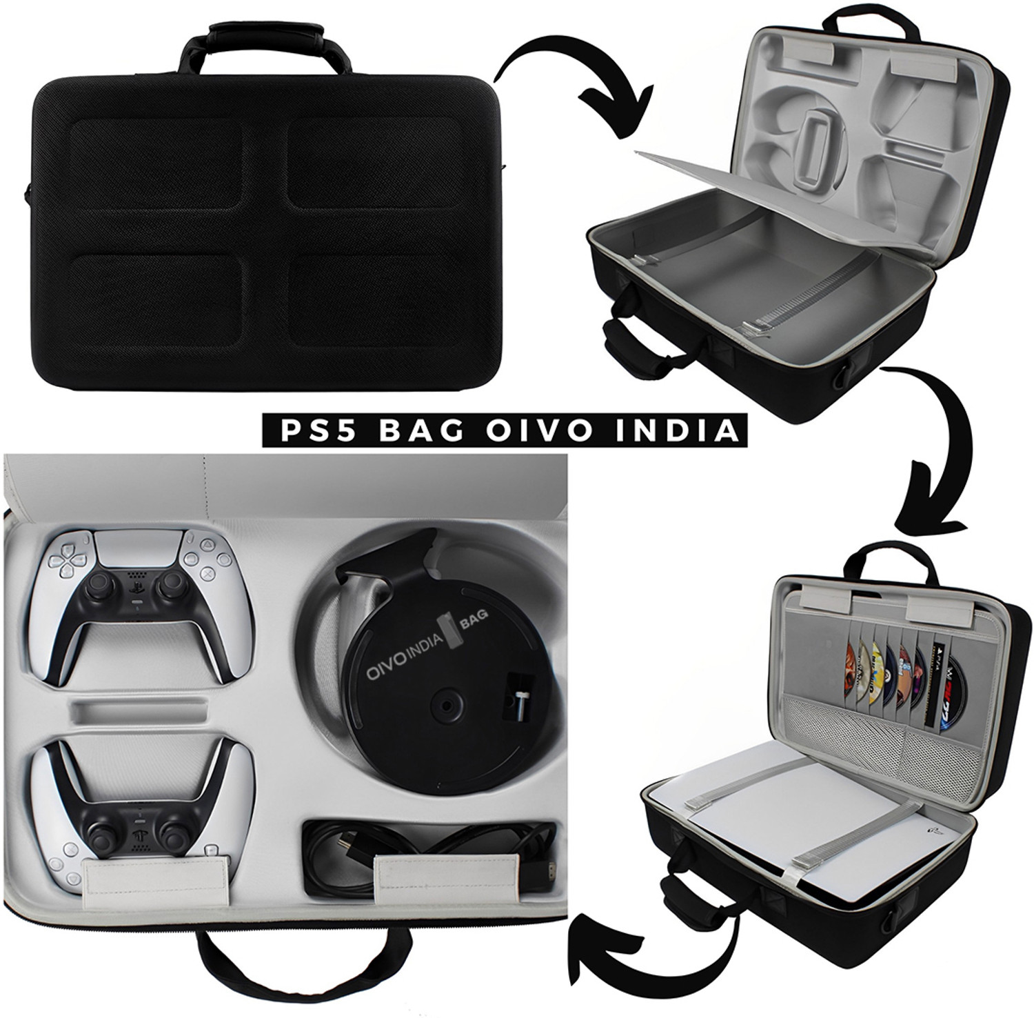 Image of OIVO INDIA Hard Shell Water-Resistant Carry-Bag for Playstation 5 Disc /Digital Version Laptop Bag