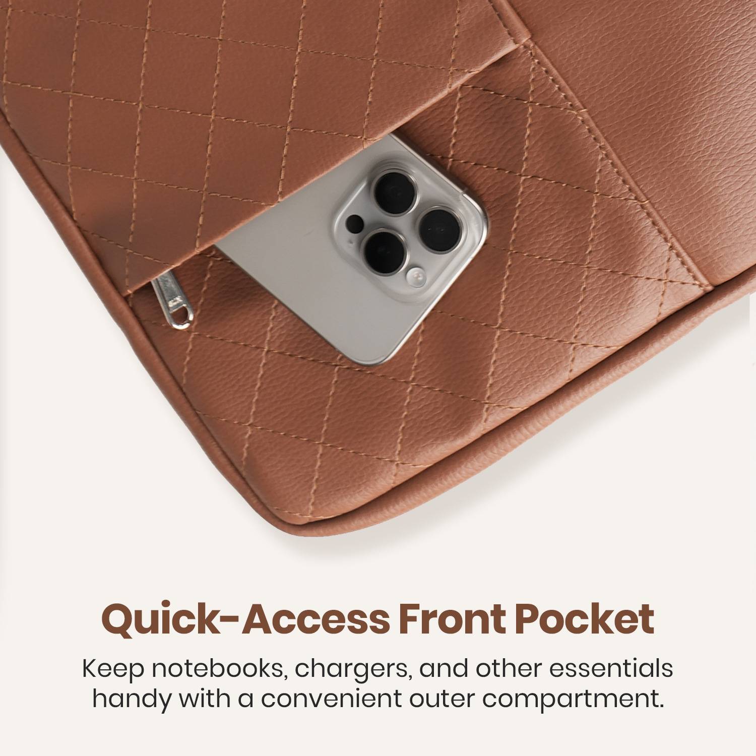 Portronics Encase 104, PU Leather Laptop Sleeve with Trolley Strap
