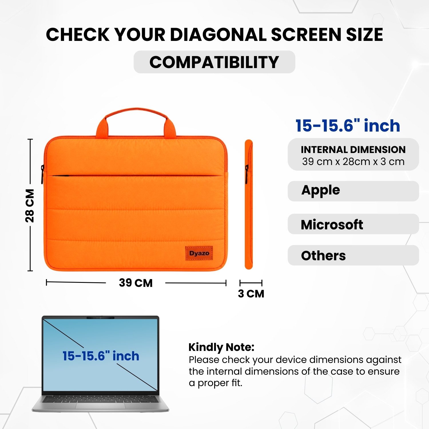 Image of Dyazo Plus 15.6 Inch Laptop Fluffy Sleeve Bag Soft Padded & Shockproof Protection Case Laptop Bag