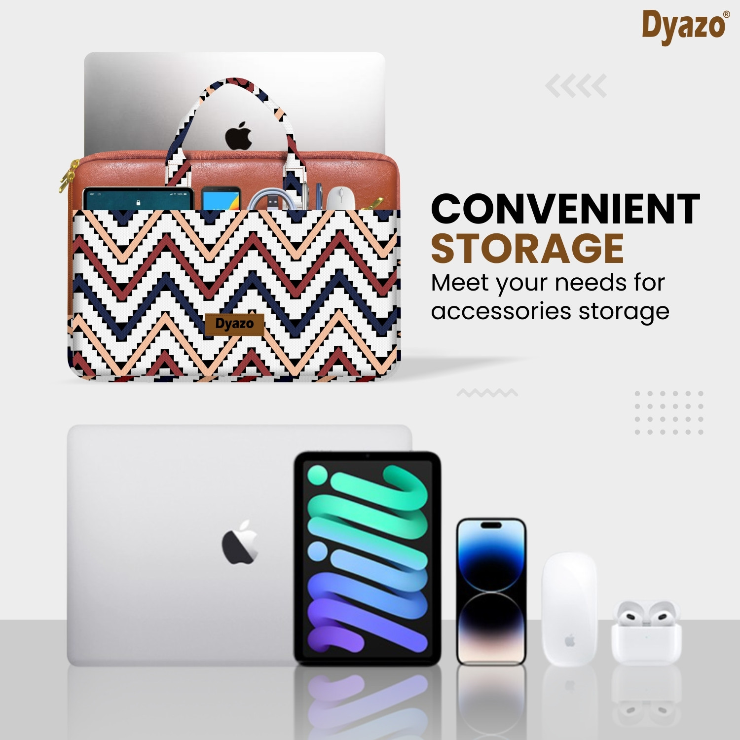 Image of Dyazo Plus Laptop Sleeve Bag 15-15.6 Inch for Woman Vegan Handcrafted Case with Handle Laptop Bag
