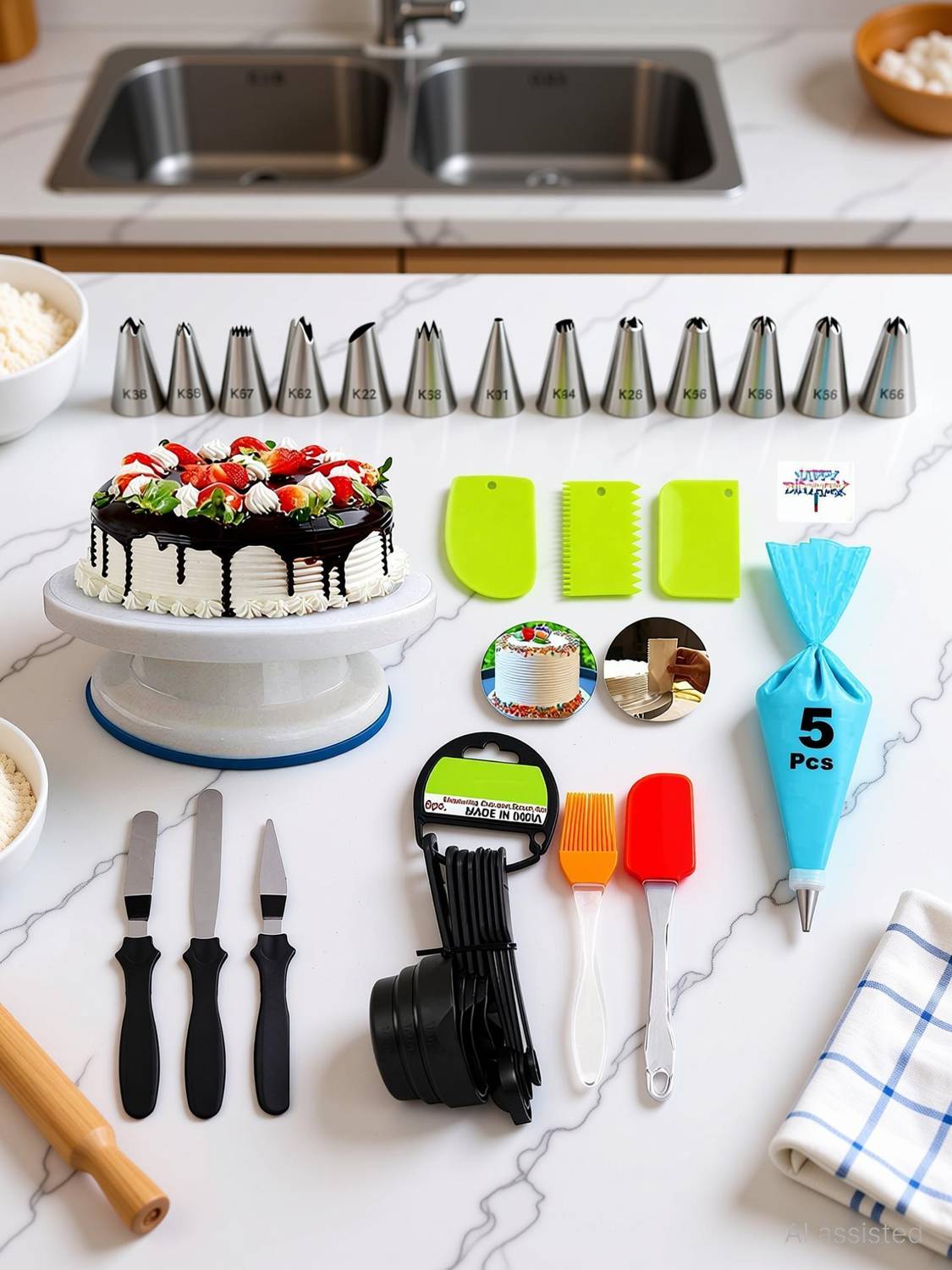 NIJAMRUT CAKE DECORATION SET 00001 Baking Comb — Kitchen Tools & Gadgets