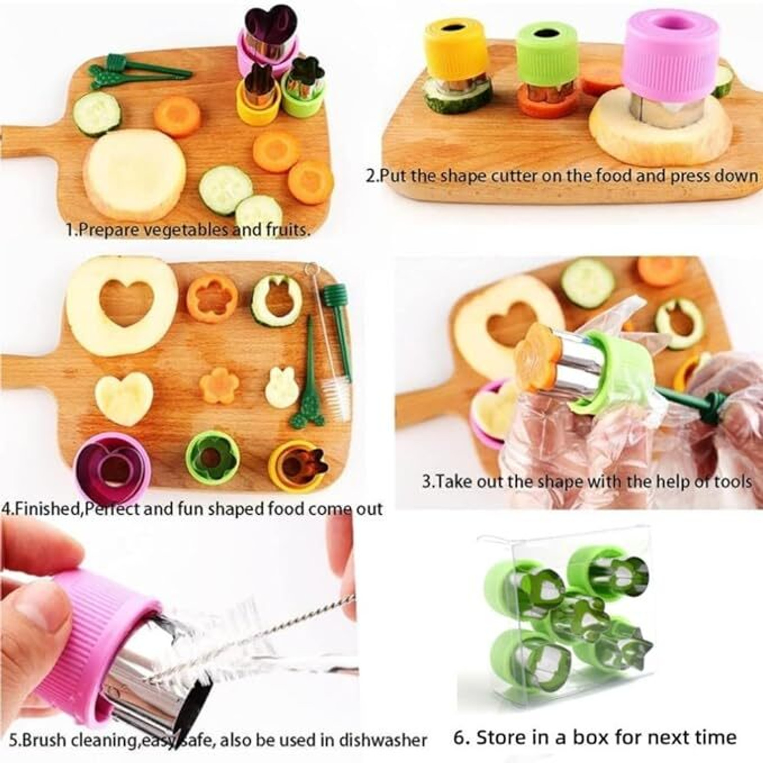 Image of DLEST Stainless Steel Animal /Flower /Star /Heart Shaped Mold Decorative Food Cutter Cookie Cutter (Pack of 12)