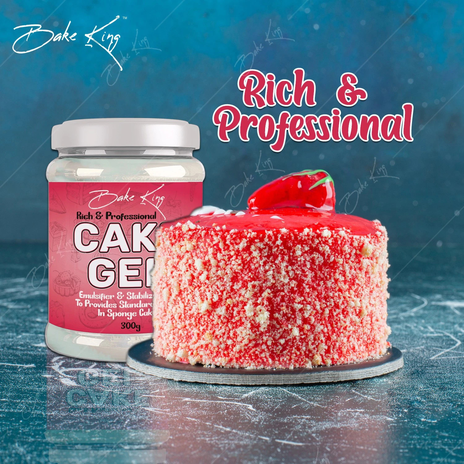 Image of Bake King 300gm Cake Gel for Desserts, Toppings & Decoration | Professional Baker Choice | Excellent for Eggless Baking | Goods for ice cream, Toppings, Waffle, and Fillings Topping (300 g)