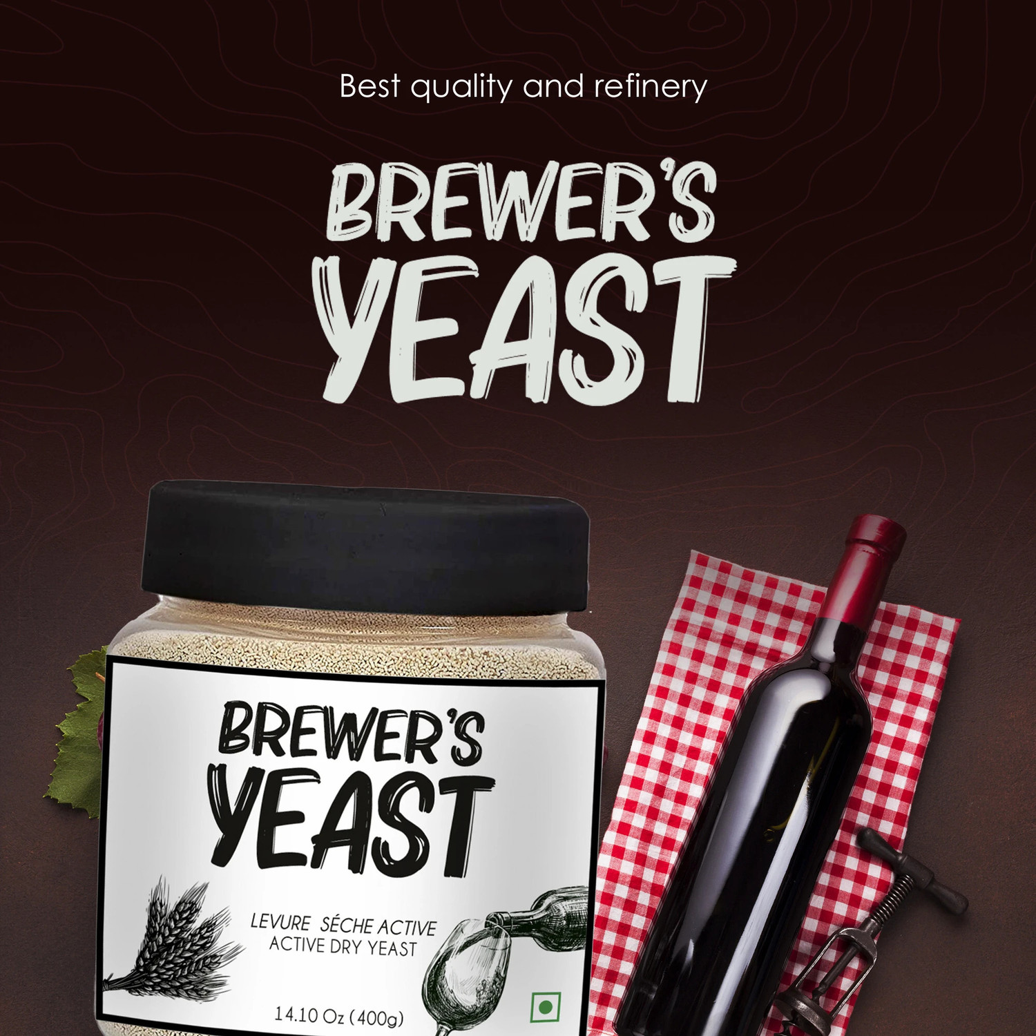 Image of Bake King Brewer's Yeast 400GM | Yeast for Wine Making | High Tolerance upto 15% ABV Yeast Powder