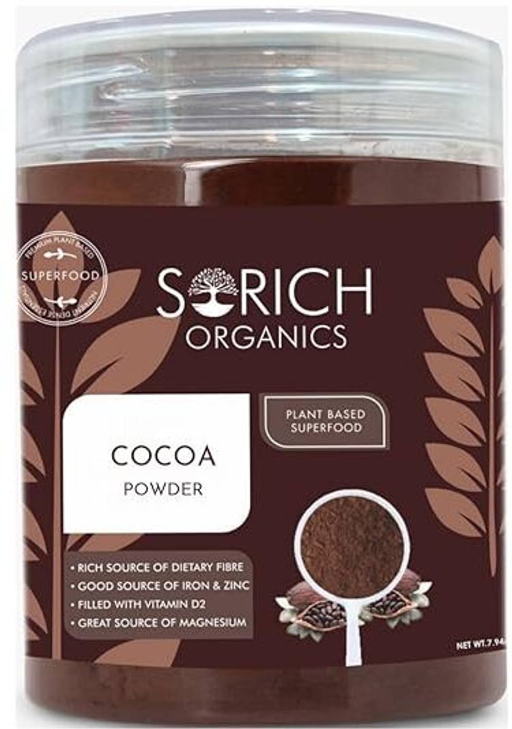 Sorich Organics All Natural Unsweetened Cocoa Powder-200GM -100%