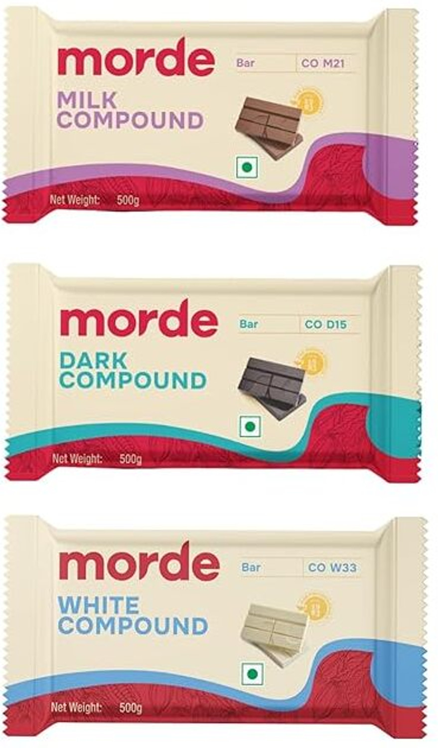 Image of Morde Dark Milk White Compound Combo Pack 500*3 Dark Compound Callets Solid