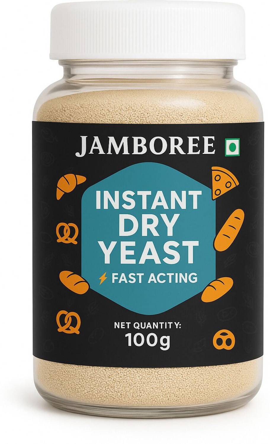 JAMBOREE Instant Active Dry Yeast Powder for Baking, Bread, Pizza