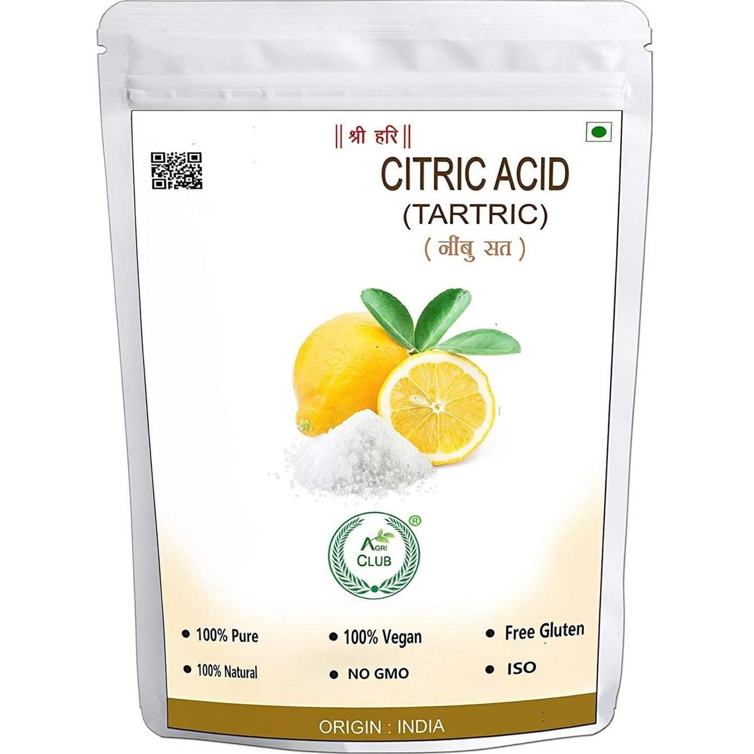 AGRI CLUB Essential Premium Quality 100% Natural Citric Acid | Nimbu Salt | Lemon Salt (100 Gm) Citric Powder
