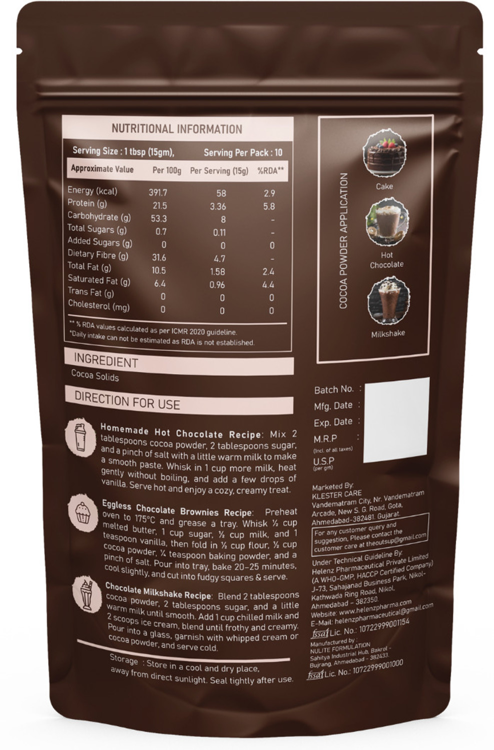 Image of OUTSUP Cocoa Powder Unsweetened & Alkalized | 21.5g Protein, Plant Based Cocoa Powder Cocoa Powder