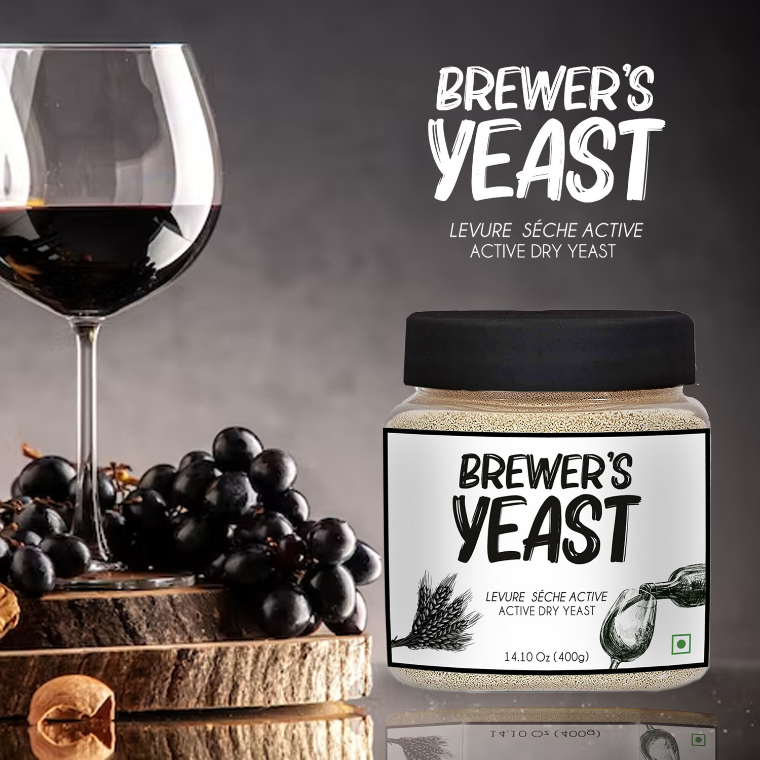 Image of Bake King Brewer's Yeast 400GM | Yeast for Wine Making | High Tolerance upto 15% ABV Yeast Powder