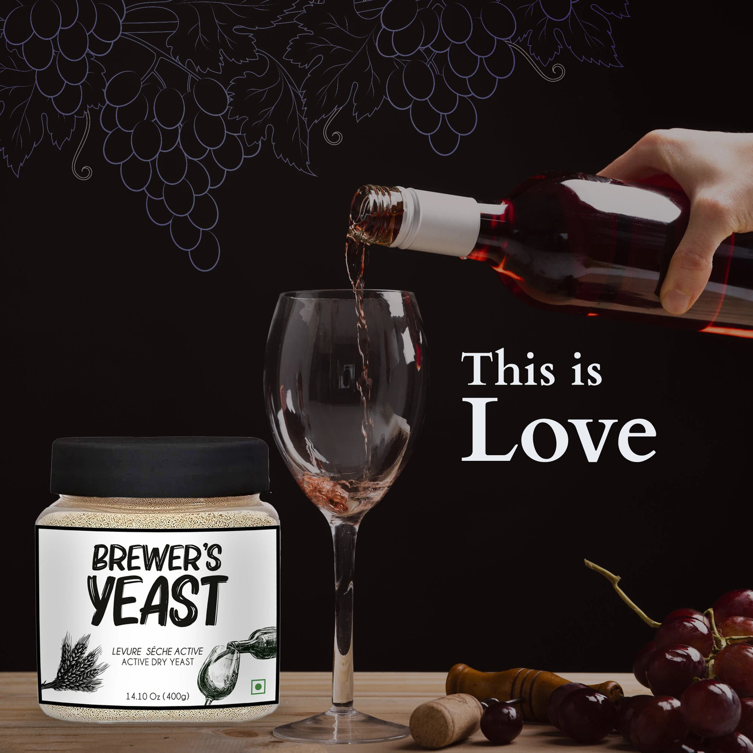 Image of Bake King Brewer's Yeast 400GM | Yeast for Wine Making | High Tolerance upto 15% ABV Yeast Powder