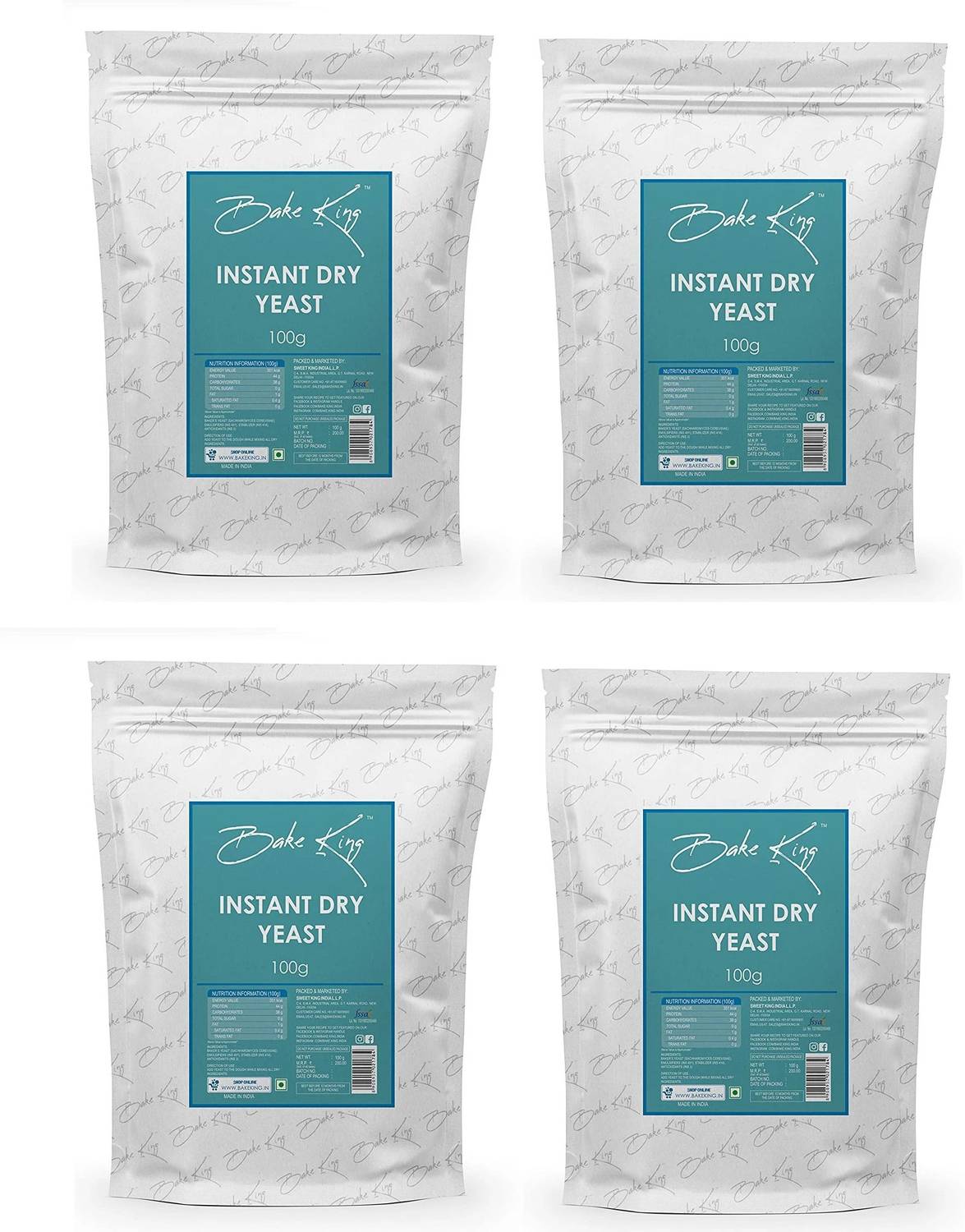 Bake King Instant Dry Yeast 100 GMS Grade A Quality for Bakin