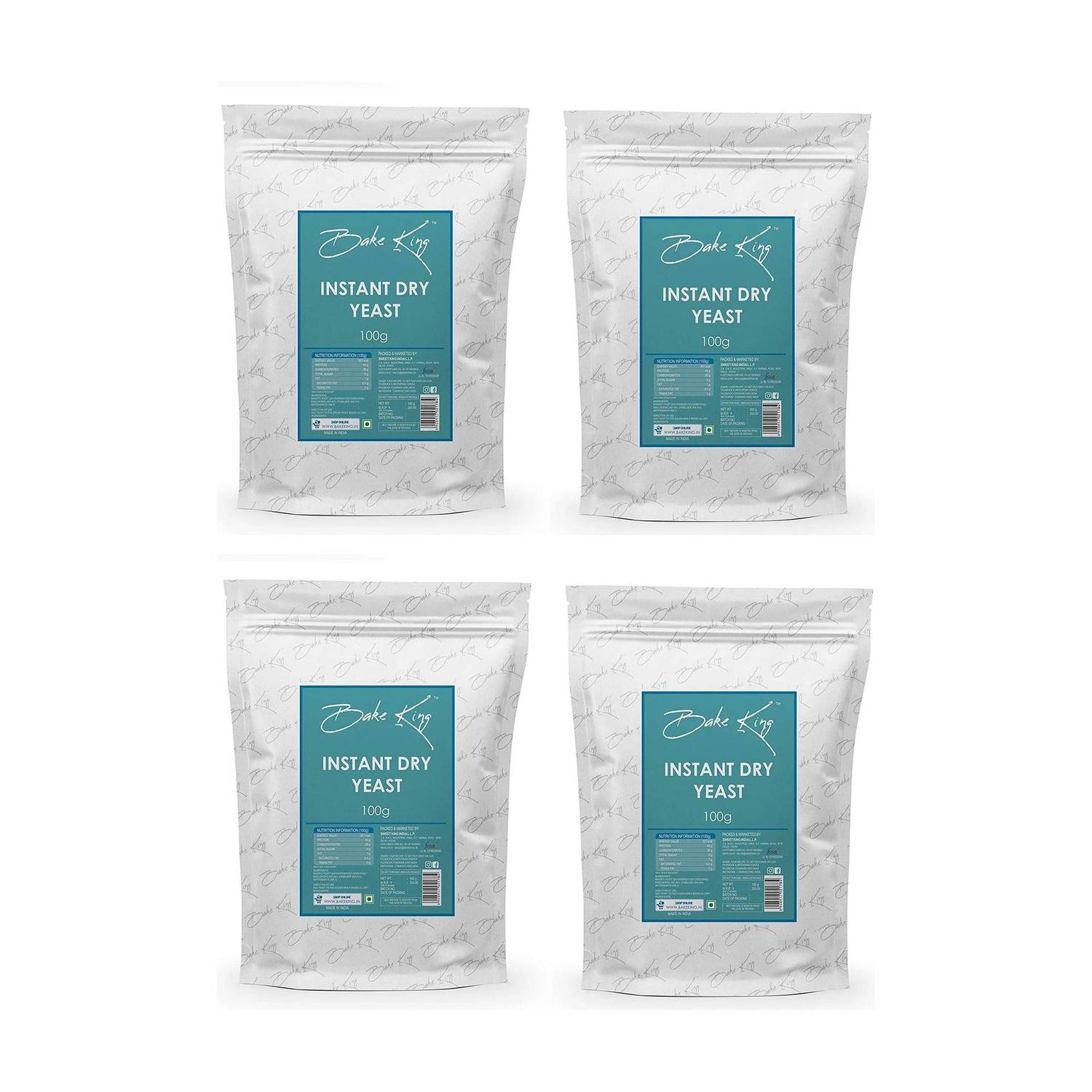 Bake King Instant Dry Yeast 100 GMS | Grade A Quality | for Baking, Pizza, Cake, Bread, Wine Making, Dosa Yeast Powder