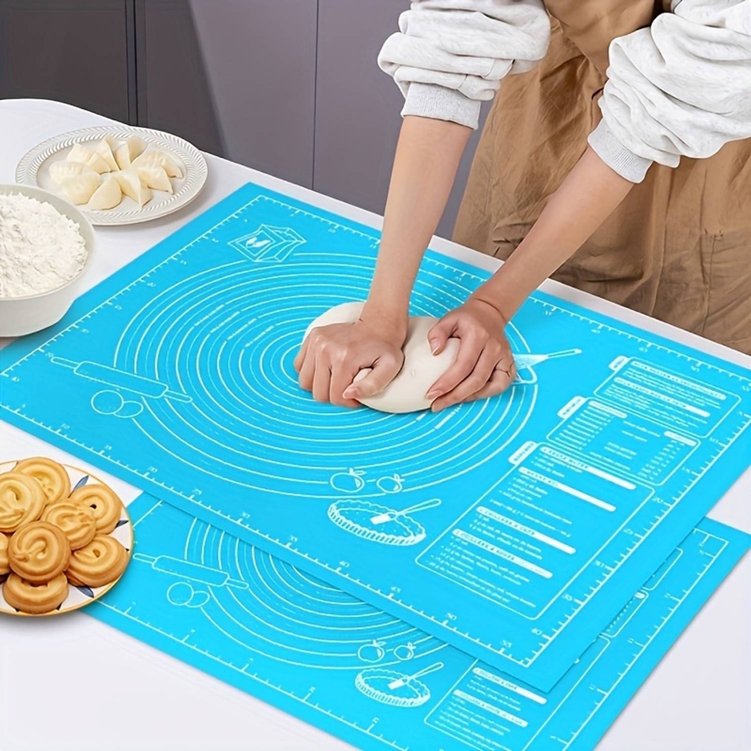 Bright Cove Non-Stick Silicon Reusable Pastry Fondant Dough Roti Chapati sheet Food-grade Silicone Baking Mat