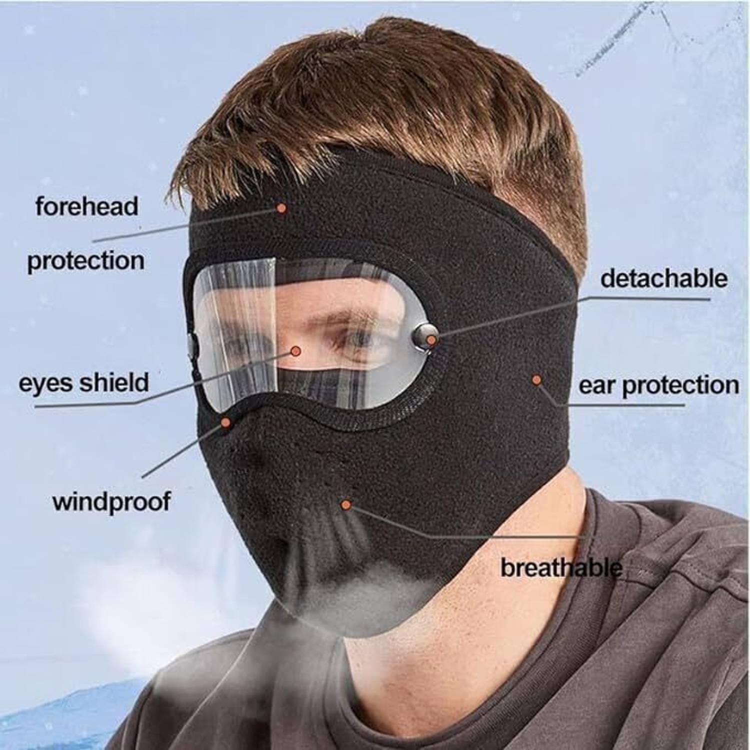 Homeistic Black Bike Face Mask - Image 5