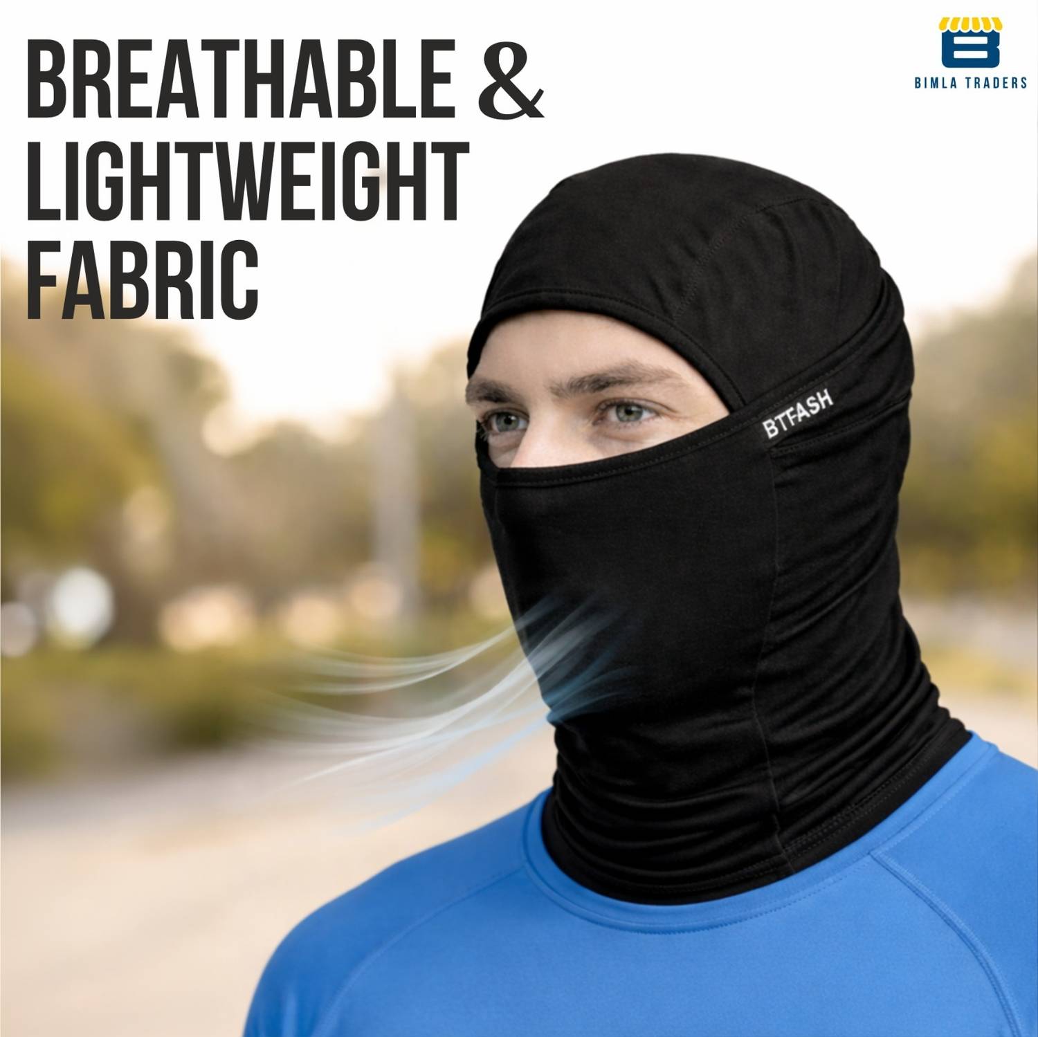 Btag Black Bike Face Mask for Men - Image 2