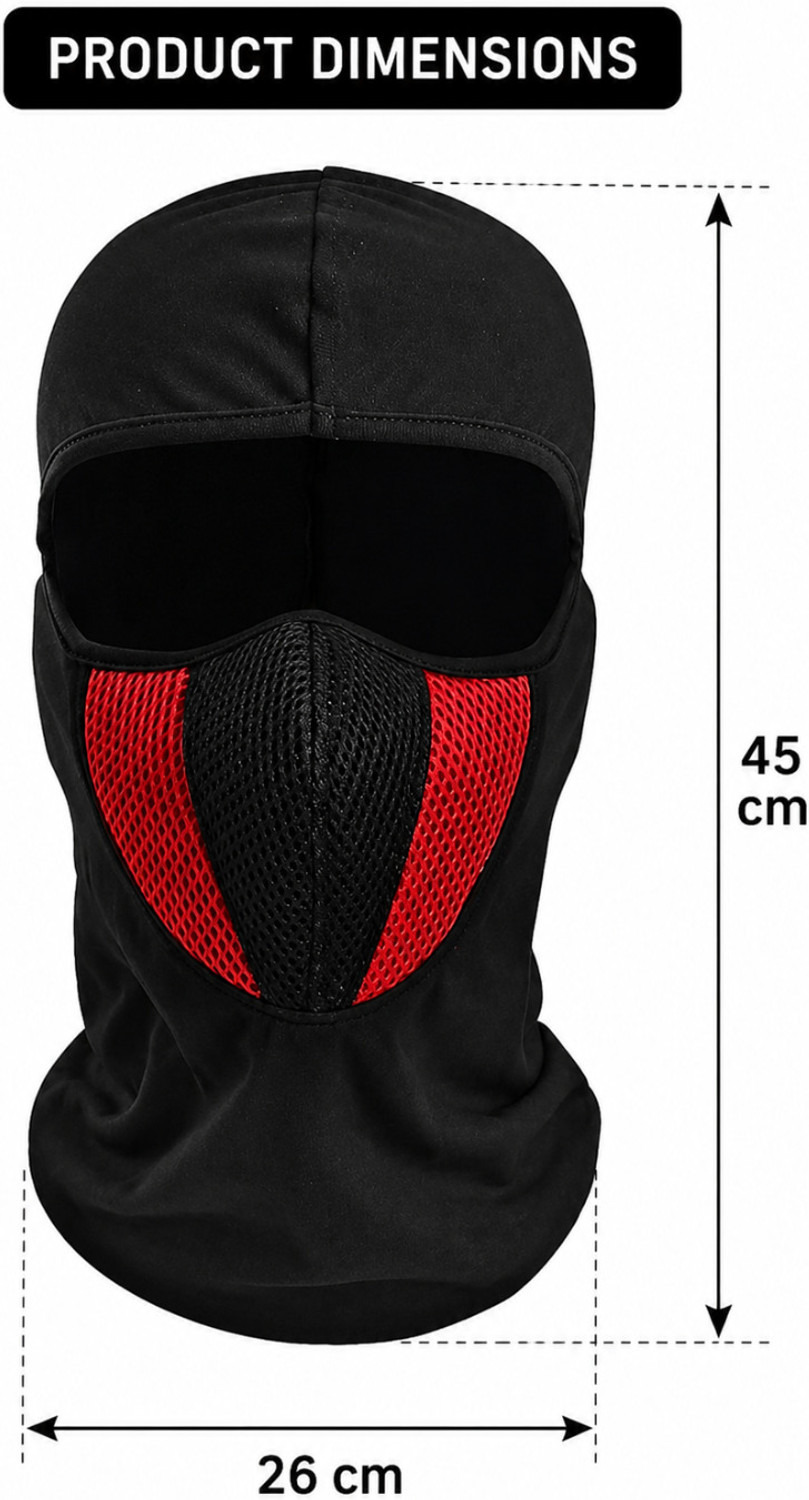 Image of Rhtdm Black, Red Helmet Skull Cap for Men & Women