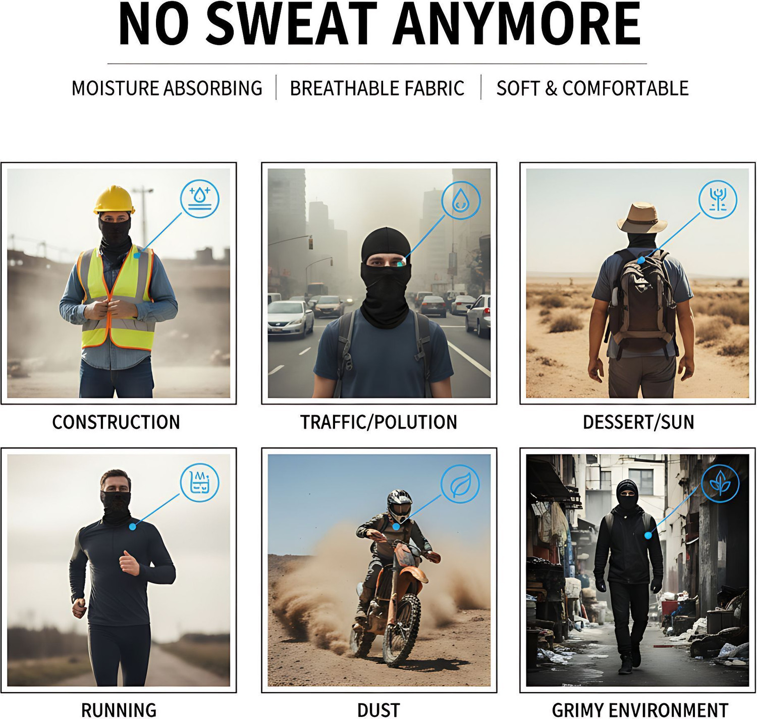 Image of GEAR HUNT Black Bike Face Mask for Men & Women