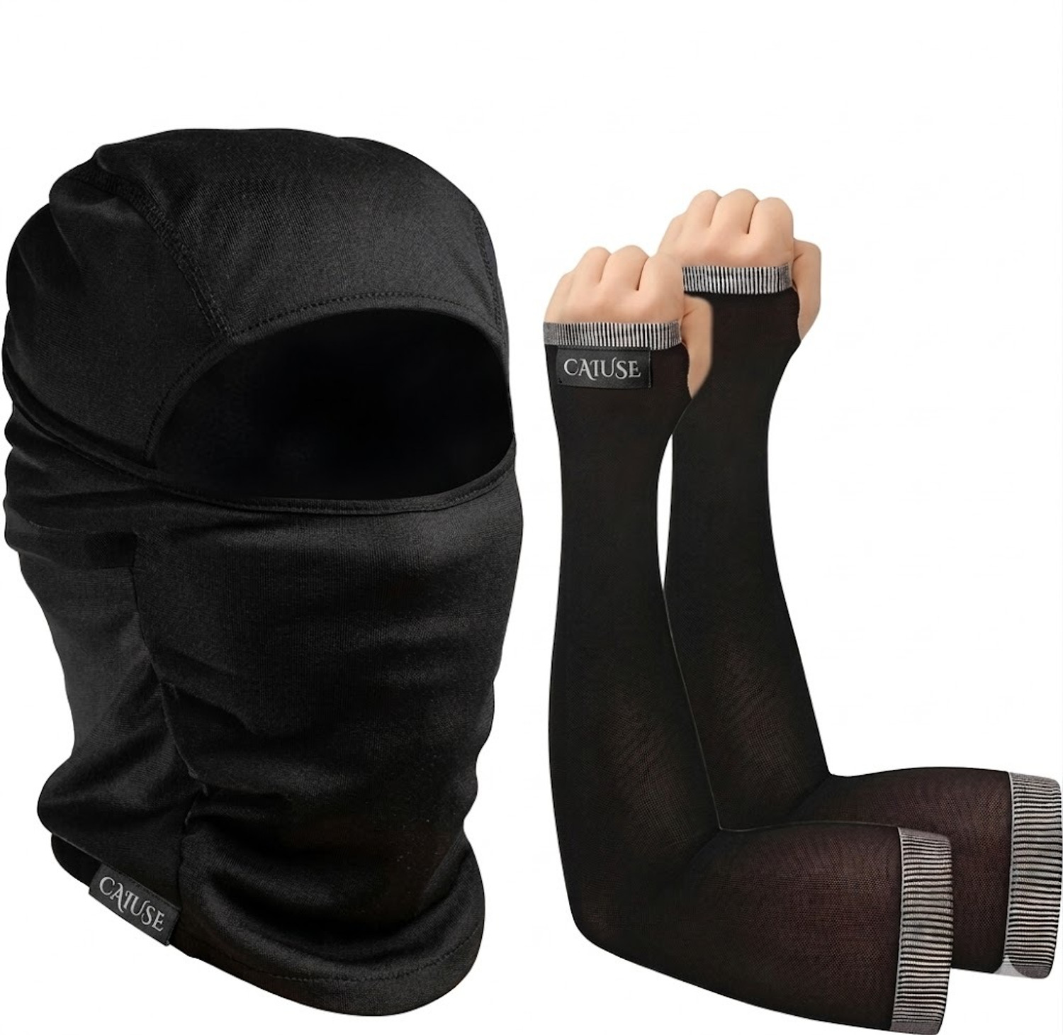 Image of Caiuse Black Bike Face Mask for Men & Women
