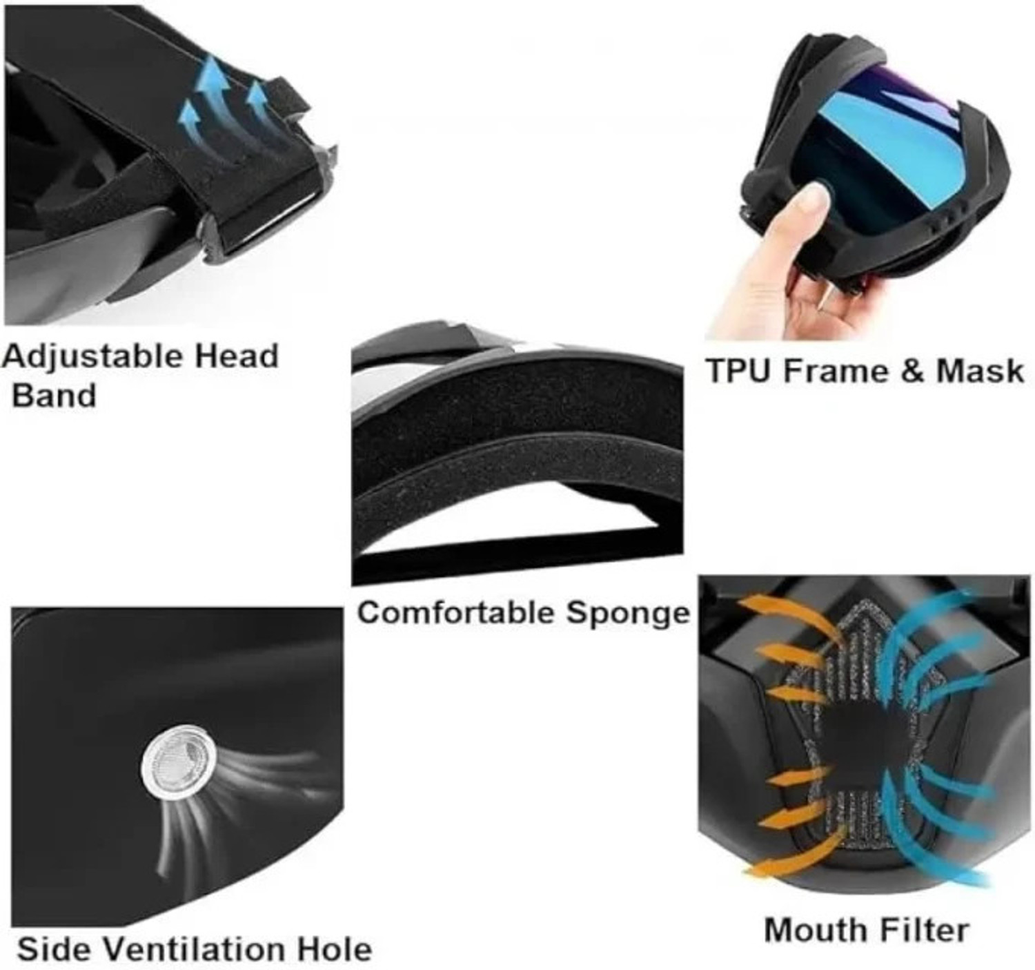 Image of VASTRA RANG Black Bike Face Mask for Men