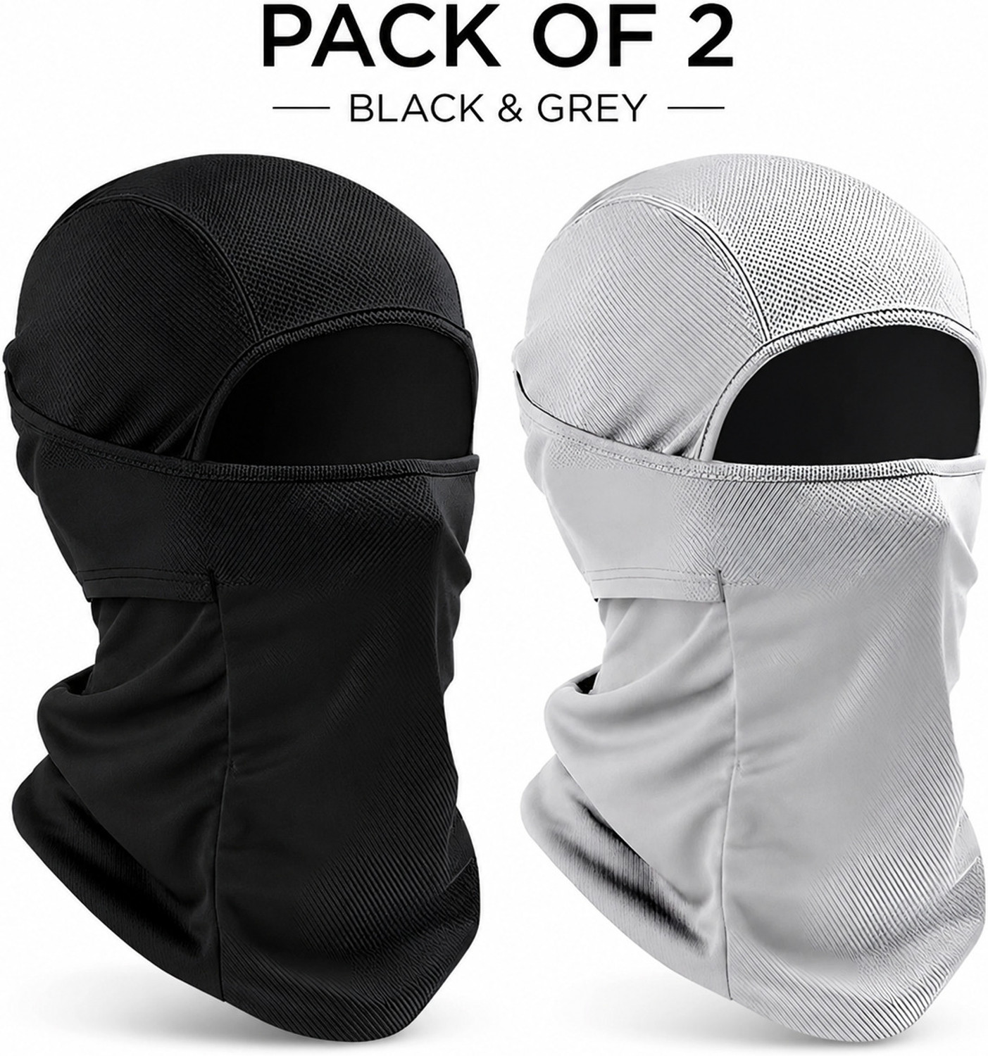 Image of AUTOSITE Black, Grey Bike Face Mask for Men & Women