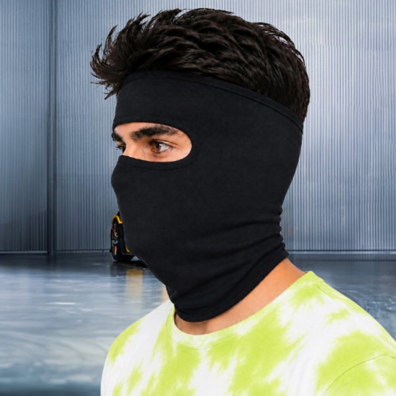 Image of ZENLINK Black Bike Face Mask for Men & Women (Size: Free, Balaclava)