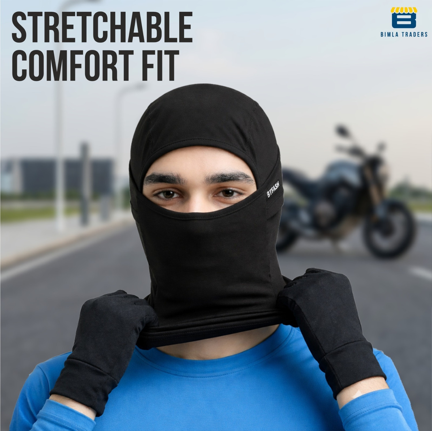 Image of Btag Black Bike Face Mask for Men